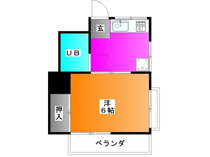 ハイム森下(1K/2階)の間取り写真