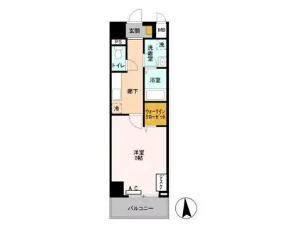 SUN PARK CITY東日暮里(1K/4階)の間取り写真