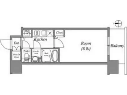 エスリード栄イーストスクエア(1K/7階)の間取り写真