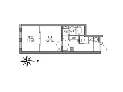 グランバリュー八王子北野(1LDK/6階)の間取り写真