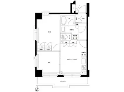 ルーブル南馬込伍番館(2DK/2階)の間取り写真