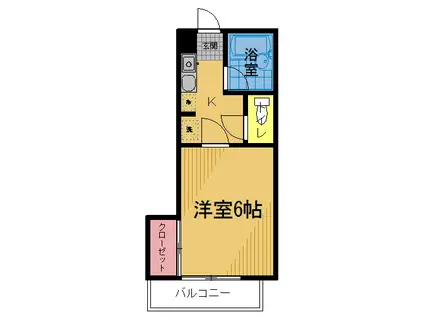 カーサ府中(1K/2階)の間取り写真