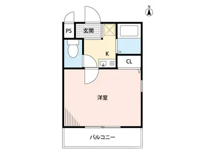 シティライト江坂(1K/2階)の間取り写真