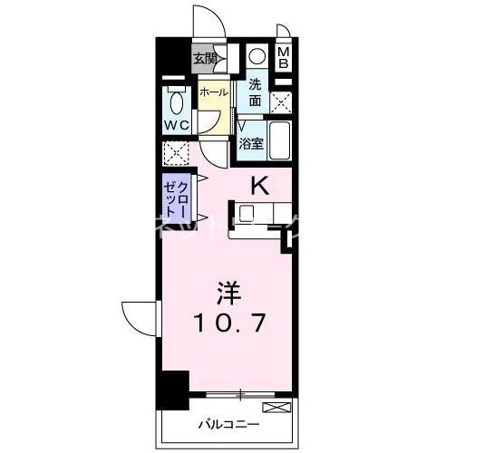 ボナール(1K/5階)の間取り写真