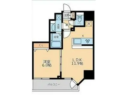 プライマル品川(1LDK/3階)の間取り写真