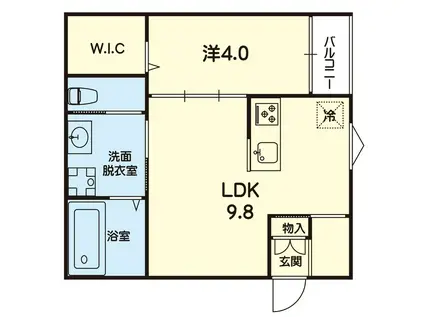 ステラ大津駅前(1LDK/2階)の間取り写真