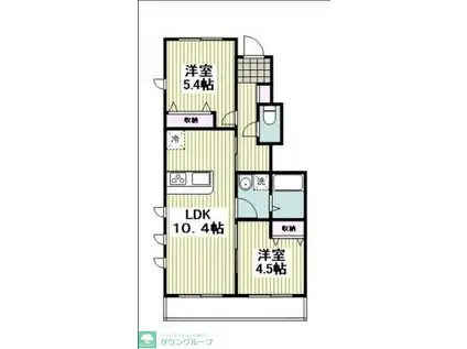 ENSOLEIL(2LDK/1階)の間取り写真