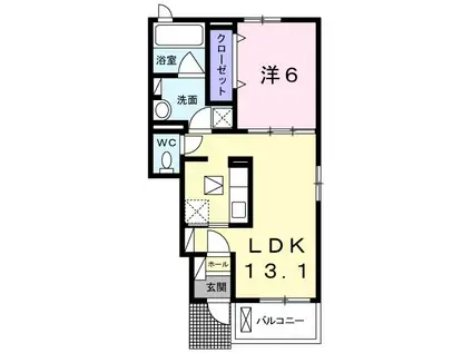 エレガンス(1LDK/1階)の間取り写真