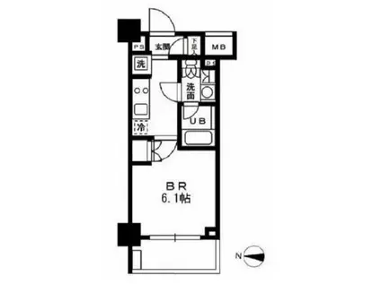 レジディア新宿イーストIII(1K/9階)の間取り写真