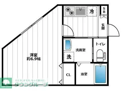 CASA RIO(1K/2階)の間取り写真