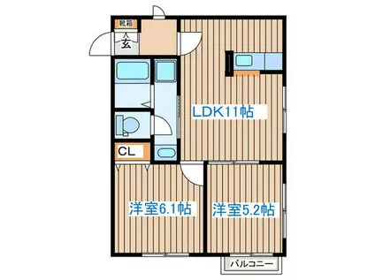 ボナールさかえ(2LDK/1階)の間取り写真