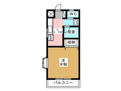 アイランド18(1K/4階)の間取り写真