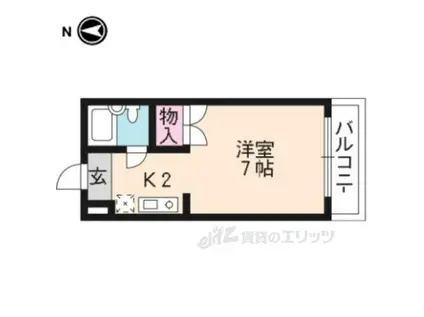 ラウンドテーブル(1K/2階)の間取り写真