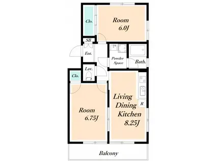 サンシティヒコタA-1(2DK/1階)の間取り写真