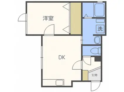 M・Yスワローハイツ(1DK/1階)の間取り写真