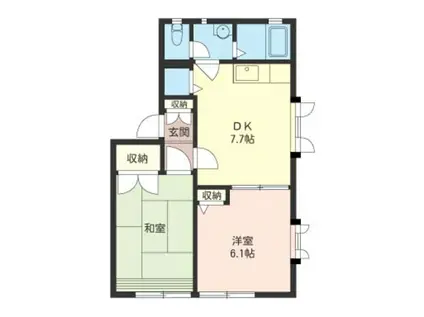 サンライフ D(2DK/1階)の間取り写真