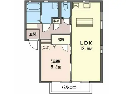 グランメールII(1LDK/2階)の間取り写真