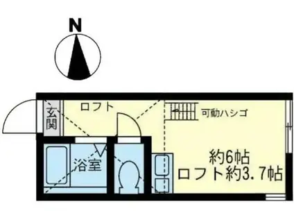 ユナイト鶴見コムワン(ワンルーム/2階)の間取り写真