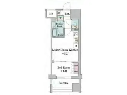 BRILLIA IST 墨田曳舟 BRILLIA IST 墨田曳舟(1LDK/5階)の間取り写真