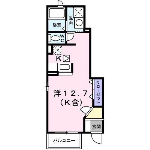 エスポワール梅ノ木 南館(ワンルーム/1階)の間取り写真