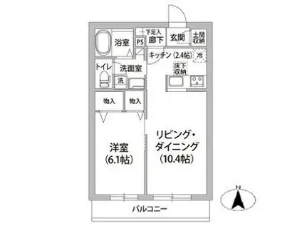 ルヴェデュソレイユ(1LDK/2階)の間取り写真