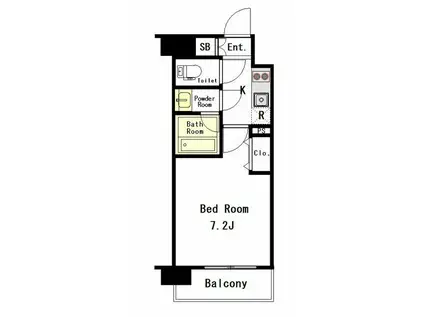 コンシェリア豊洲MASTERS VILLA(1K/2階)の間取り写真