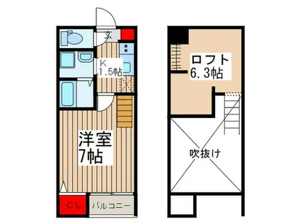 FAVEUR(1K/1階)の間取り写真