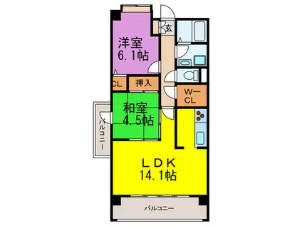 セピアコート博多南(2LDK/3階)の間取り写真