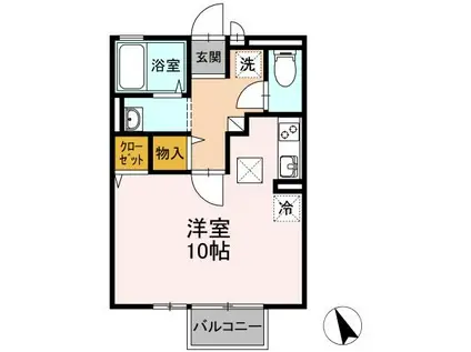 ラ・クラルテ(ワンルーム/1階)の間取り写真