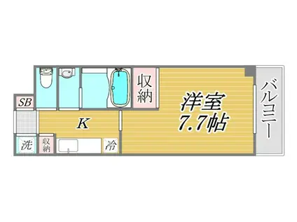 モンプラース(1K/1階)の間取り写真