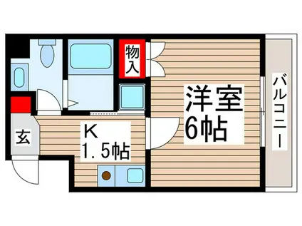 岩井堂マンション(1K/3階)の間取り写真