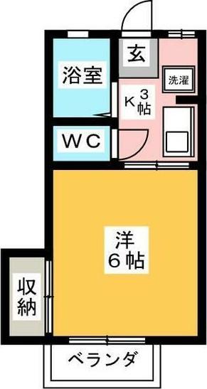 アーバン折立 南棟(1K/2階)の間取り写真
