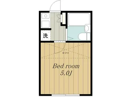 リバレッジイブ(1K/2階)の間取り写真