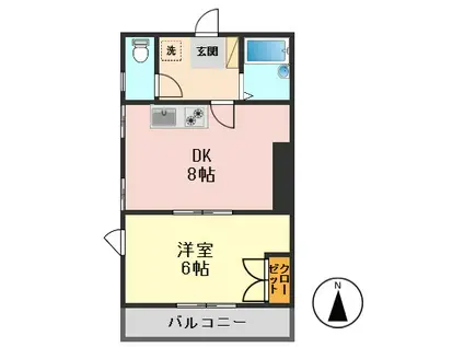 コーエハイム(1DK/3階)の間取り写真