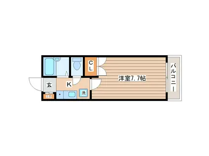 パークハイツ二軒茶屋(1K/6階)の間取り写真