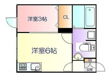 メリディアン国見壱番館(ワンルーム/1階)の間取り写真