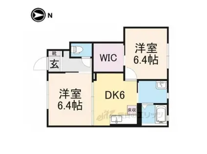 シュウメゾンAB(2DK/1階)の間取り写真