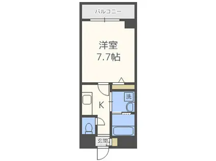 TOCCHI 1番館(1K/2階)の間取り写真