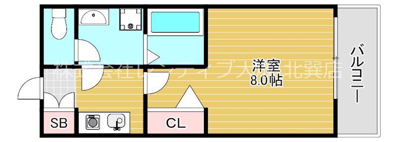 クレスト舎利寺(1K/2階)の間取り写真