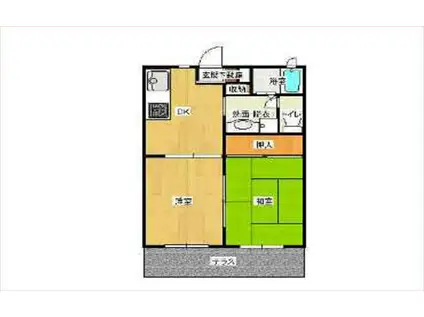 レジデンス純(2DK/2階)の間取り写真