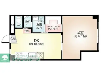 グッディII(1SLDK/1階)の間取り写真