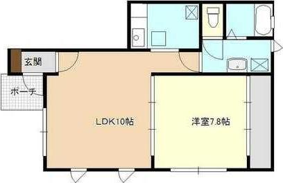 ブルーム(1LDK/2階)の間取り写真