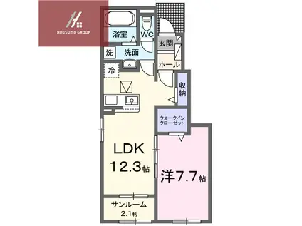 レジデンシア(1LDK/1階)の間取り写真