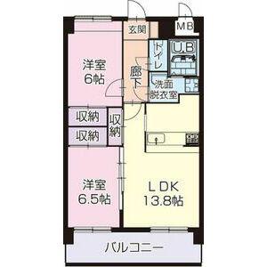 アビタシオン春日(2LDK/5階)の間取り写真