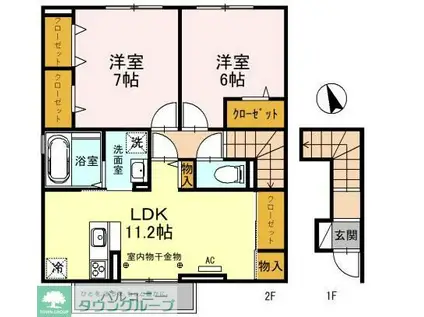 PUPPY TOWN(2LDK/2階)の間取り写真