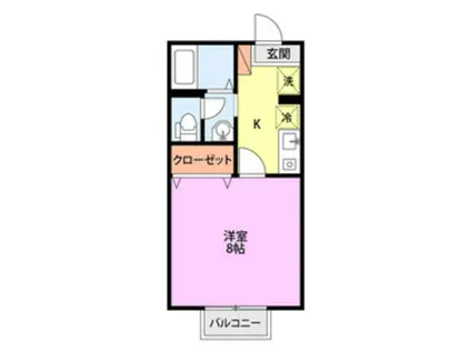 ハイツソアールII(1K/2階)の間取り写真