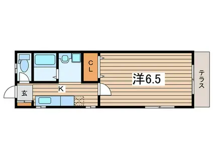 コスモスハイツ(1K/1階)の間取り写真