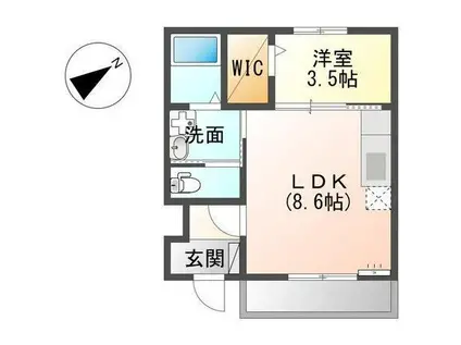 ル・シェルブルー(1LDK/1階)の間取り写真