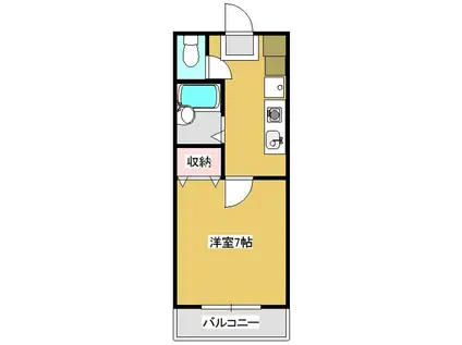 ディアス吉田(1K/1階)の間取り写真