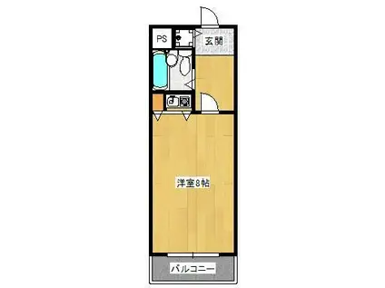 コーポラスムツミ(1K/1階)の間取り写真
